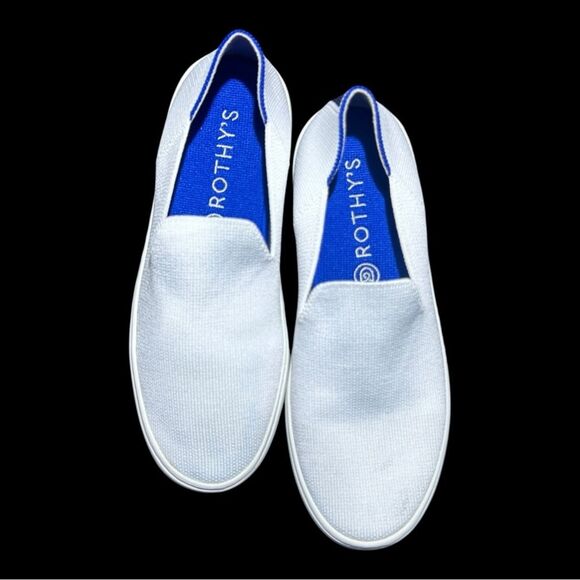 Rothy's The Original Slip On Sneaker Sz 7 Washable White Knit Casual Shoe - Picture 2 of 11